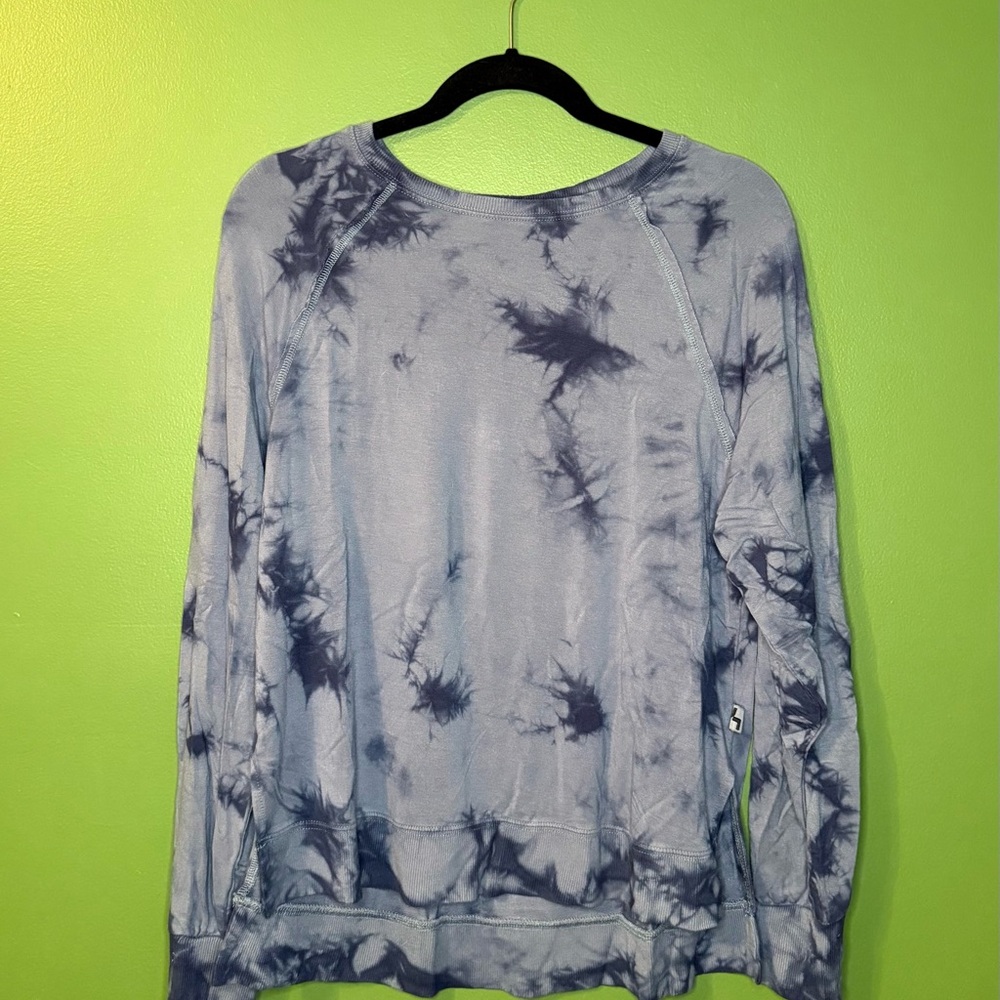 JoyLab Blue and Gray Tie-Dye Sweatshirt